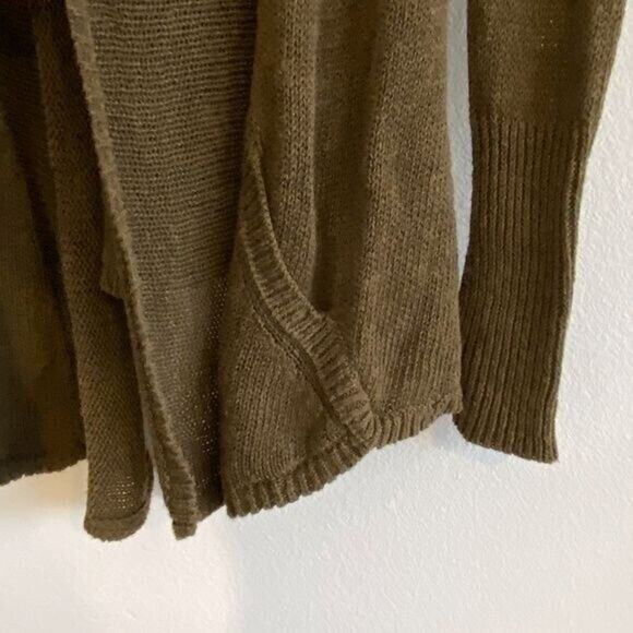Angel of The North Small Cascade Cardigan Long Sleeve Army Green Anthropologie - Picture 3 of 7